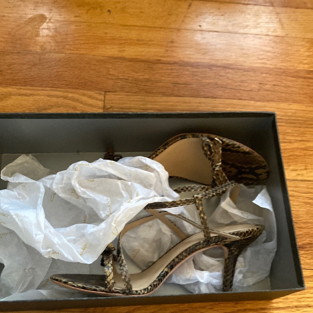 Via Spiga Natural Python Strap Sandal Heels - image 2